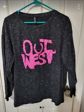 Out West Pink Logo Long Sleeve Tee - Women
